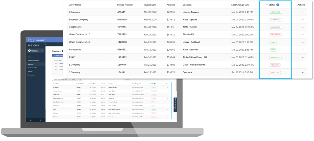 With VyteoPayables AP automation software, suppliers can submit and track invoice status online 